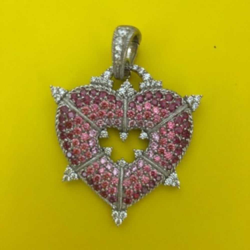 Judith Ripka Sterling & Diamonique Heart pendent
